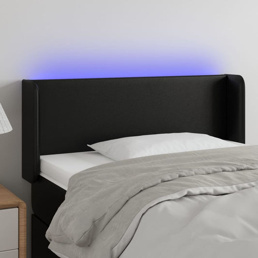 Testiera a LED Nera 103x16x78/88 cm in Similpelle - homemem39