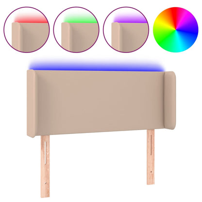 Testiera Cappuccino a LED 103x16x78/88 cm in Similpelle - homemem39