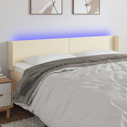Testiera a LED Crema 183x16x78/88 cm in Similpelle - homemem39