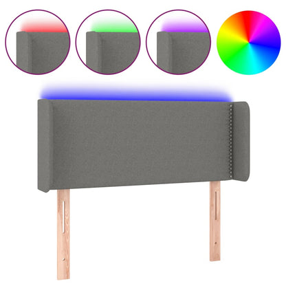 Testiera a LED Grigio Scuro 103x16x78/88 cm in Tessuto - homemem39