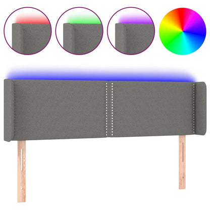 Testiera a LED Grigio Scuro 147x16x78/88 cm in Tessuto - homemem39