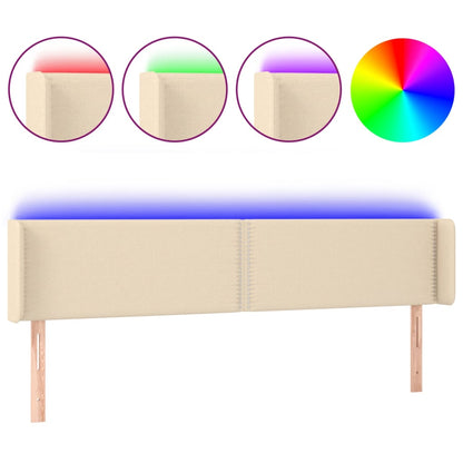 Testiera a LED Crema 183x16x78/88 cm in Tessuto - homemem39