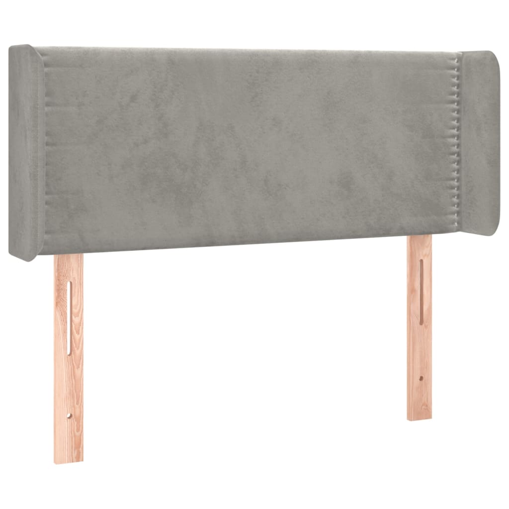Testiera a LED Grigio Chiaro 83x16x78/88 cm in Velluto - homemem39