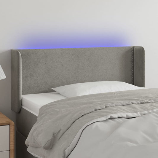 Testiera a LED Grigio Chiaro 83x16x78/88 cm in Velluto - homemem39