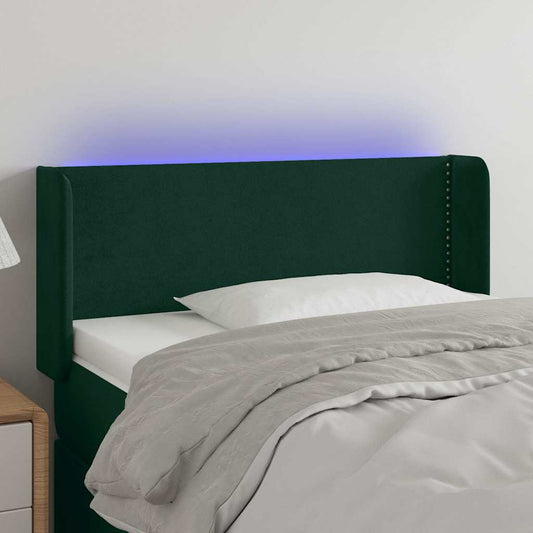 Testiera a LED Verde Scuro 83x16x78/88 cm in Velluto