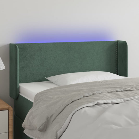 Testiera a LED Verde scuro 93x16x78/88 cm in Velluto - homemem39