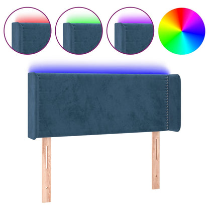 Testiera a LED Blu scuro 93x16x78/88 cm in Velluto - homemem39