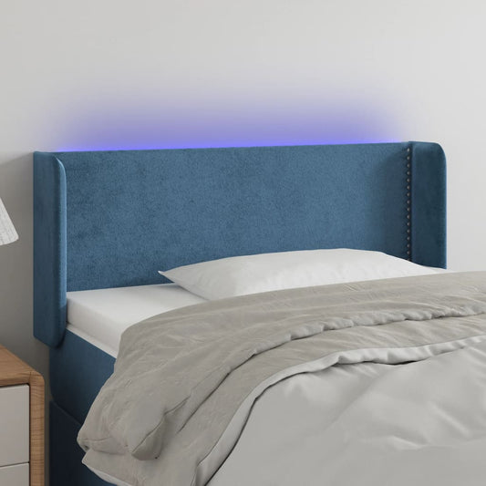 Testiera a LED Blu Scuro 103x16x78/88 cm in Velluto - homemem39