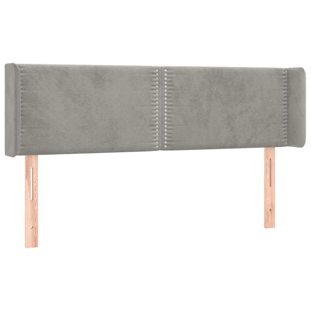 Testiera Grigio Chiaro a LED 147x16x78/88 cm in Velluto - homemem39