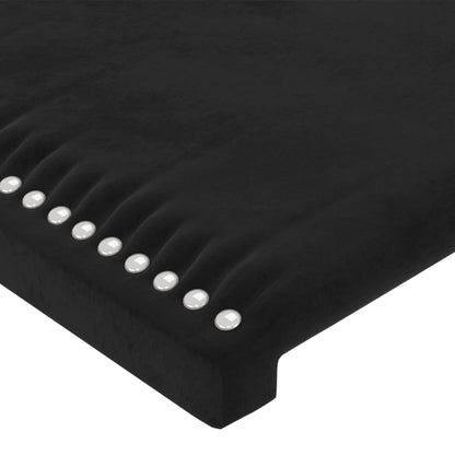 Testiera a LED Nera 147x16x78/88 cm in Velluto - homemem39