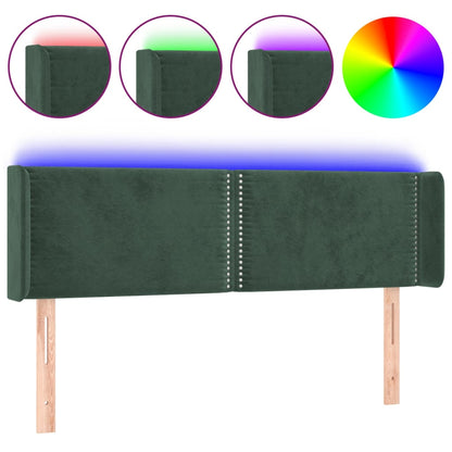 Testiera a LED Verde Scuro 147x16x78/88 cm in Velluto - homemem39