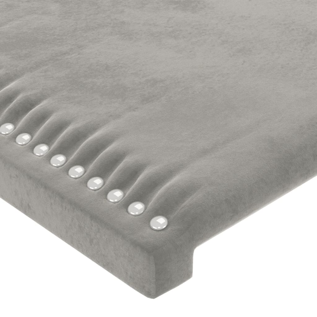 Testiera a LED Grigio Chiaro 163x16x78/88 cm in Velluto - homemem39