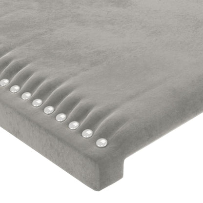 Testiera a LED Grigio Chiaro 163x16x78/88 cm in Velluto - homemem39