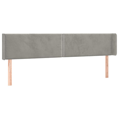 Testiera a LED Grigio Chiaro 203x16x78/88 cm in Velluto - homemem39