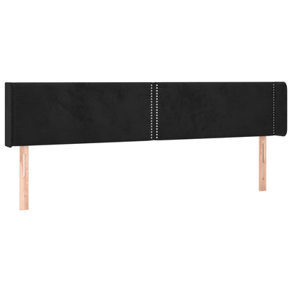 Testiera a LED Nera 203x16x78/88 cm in Velluto - homemem39