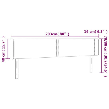 Testiera a LED Verde Scuro 203x16x78/88 cm in Velluto | homemem39