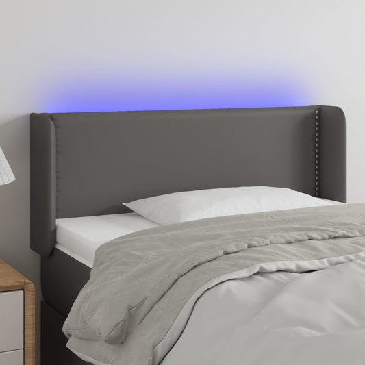 Testiera a LED Grigio 93x16x78/88 cm in Similpelle - homemem39