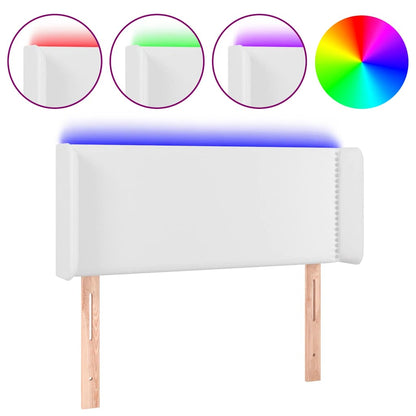 Testiera a LED Bianca /88 cm in Similpelle