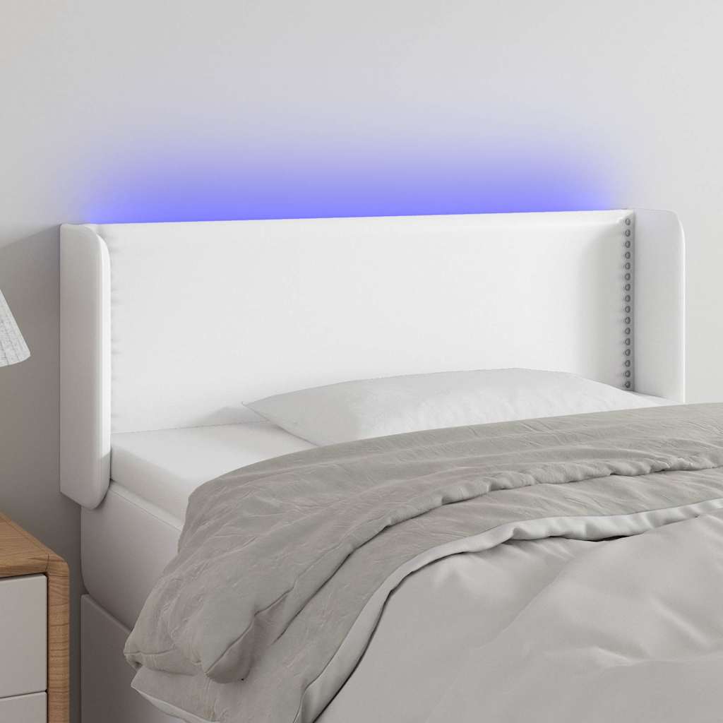 Testiera a LED Bianca /88 cm in Similpelle