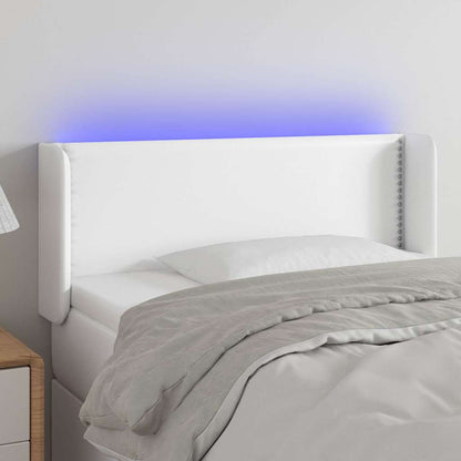 Testiera a LED Bianca /88 cm in Similpelle