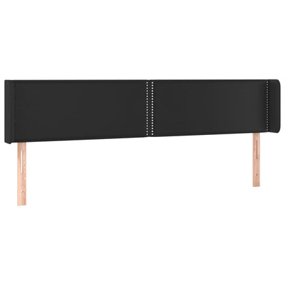 Testiera a LED Nera 163x16x78/88 cm in Similpelle - homemem39