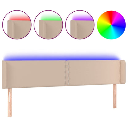 Testiera Cappuccino a LED 183x16x78/88 cm in Similpelle - homemem39