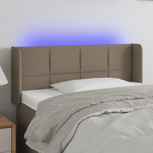 Testiera a LED Tortora 83x16x78/88 cm in Tessuto - homemem39