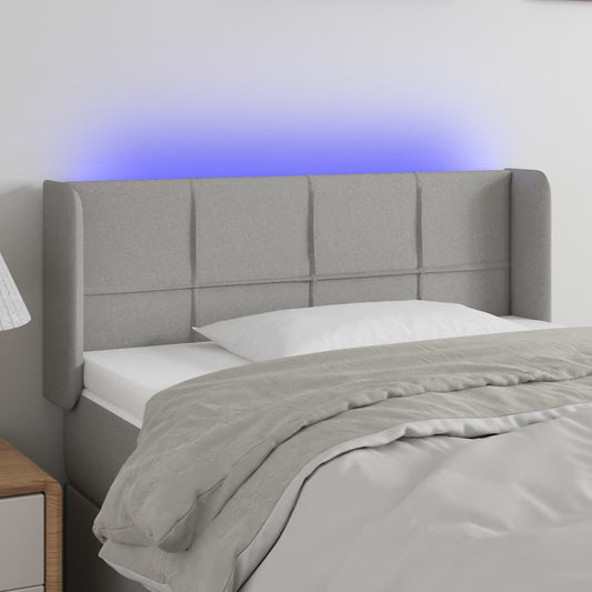 Testiera Grigio Chiaro a LED 93x16x78/88 cm in Tessuto - homemem39