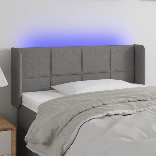 Testiera a LED Grigio Scuro 93x16x78/88 cm in Tessuto - homemem39