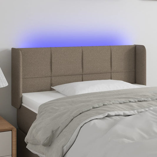 Testiera a LED Tortora 93x16x78/88 cm in Tessuto - homemem39