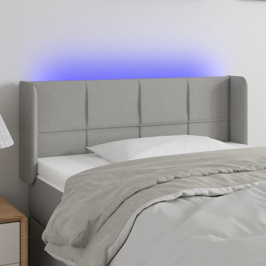 Testiera Grigio Chiaro a LED 103x16x78/88 cm in Tessuto - homemem39