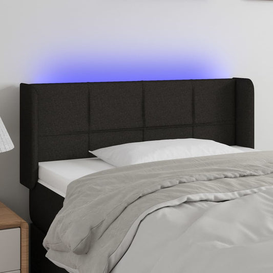 Testiera a LED Nera 103x16x78/88 cm in Tessuto | homemem39