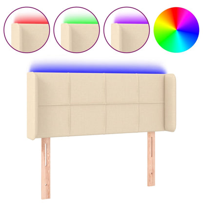 Testiera a LED Crema 103x16x78/88 cm in Tessuto - homemem39