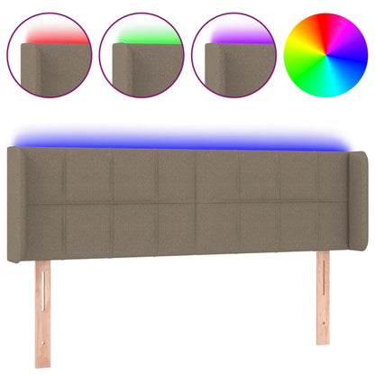 Testiera a LED Tortora 147x16x78/88 cm in Tessuto - homemem39