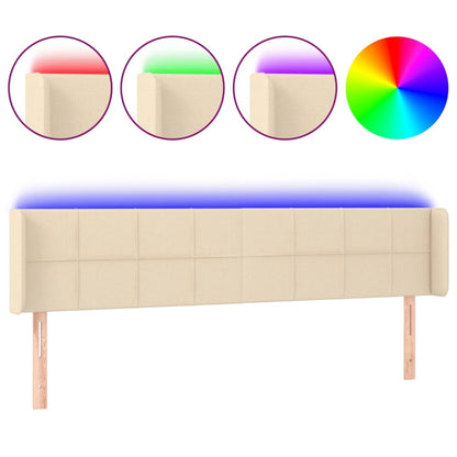 Testiera a LED Crema 163x16x78/88 cm in Tessuto - homemem39