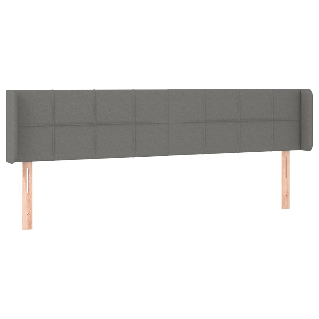 Testiera a LED Grigio Scuro 203x16x78/88 cm in Tessuto - homemem39