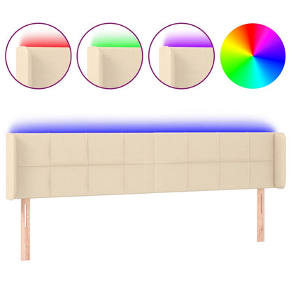 Testiera a LED Crema 203x16x78/88 cm in Tessuto - homemem39