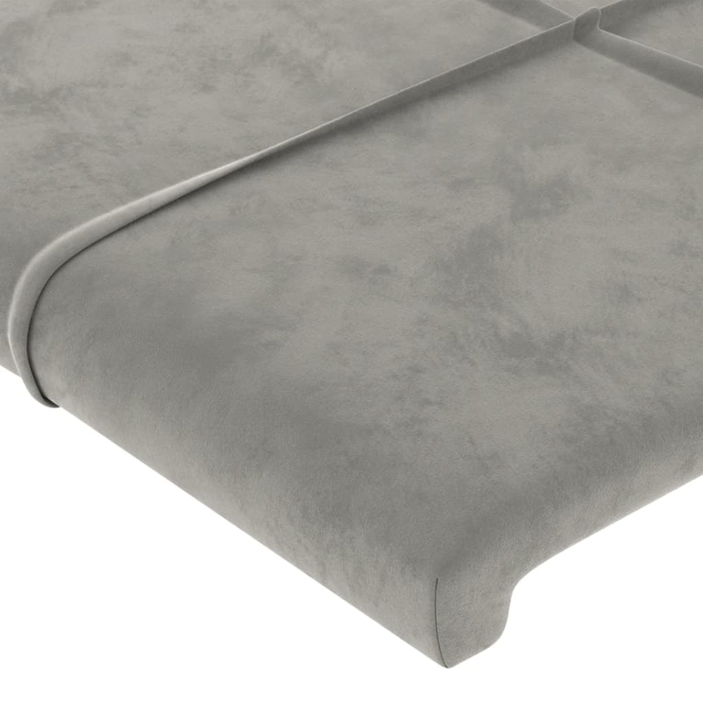 Testiera a LED Grigio Chiaro 83x16x78/88 cm in Velluto - homemem39