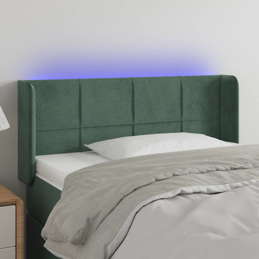 Testiera a LED Verde Scuro 83x16x78/88 cm in Velluto - homemem39