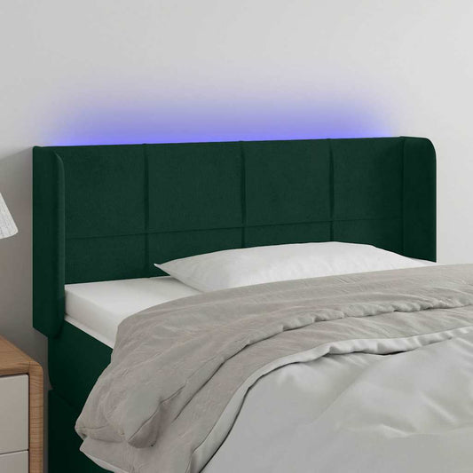 Testiera a LED Verde Scuro 83x16x78/88 cm in Velluto