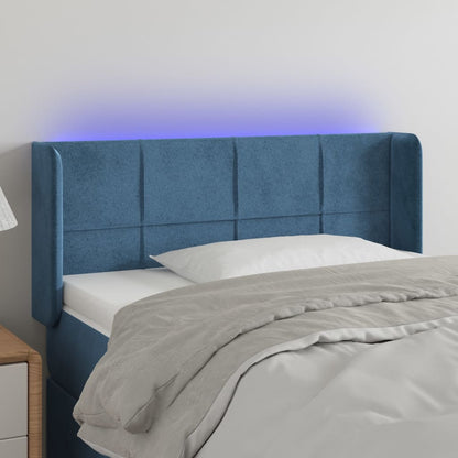 Testiera a LED Blu Scuro 83x16x78/88 cm in Velluto - homemem39