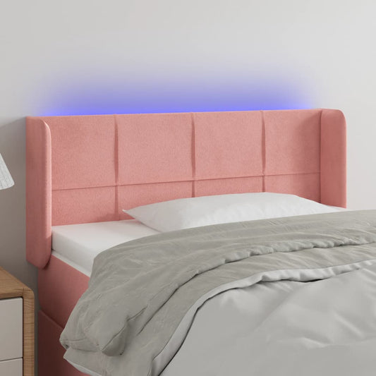 Testiera a LED Rosa 83x16x78/88 cm in Velluto - homemem39
