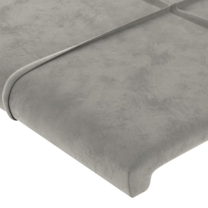 Testiera Grigio Chiaro a LED 93x16x78/88 cm in Velluto - homemem39