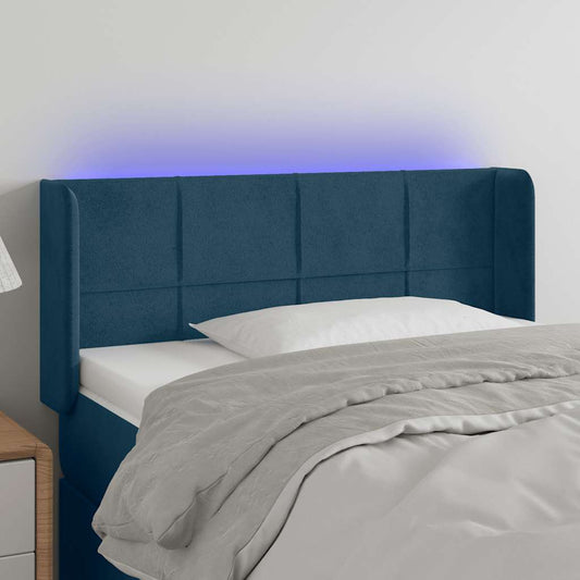 Testiera a LED Blu scuro 93x16x78/88 cm in Velluto | homemem39