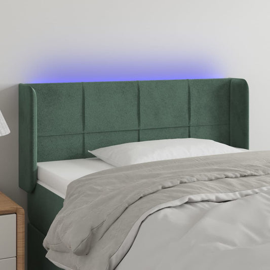 Testiera a LED Verde Scuro 103x16x78/88 cm in Velluto - homemem39