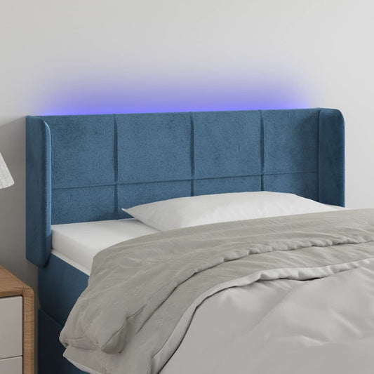 Testiera a LED Blu Scuro 103x16x78/88 cm in Velluto - homemem39