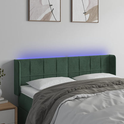 Testiera a LED Verde Scuro 147x16x78/88 cm in Velluto - homemem39