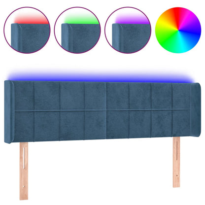 Testiera a LED Blu Scuro 147x16x78/88 cm in Velluto - homemem39