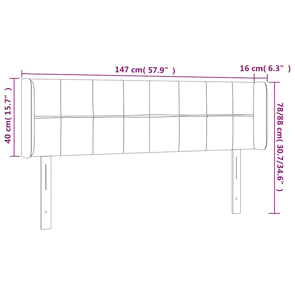 Testiera a LED Blu Scuro 147x16x78/88 cm in Velluto | homemem39