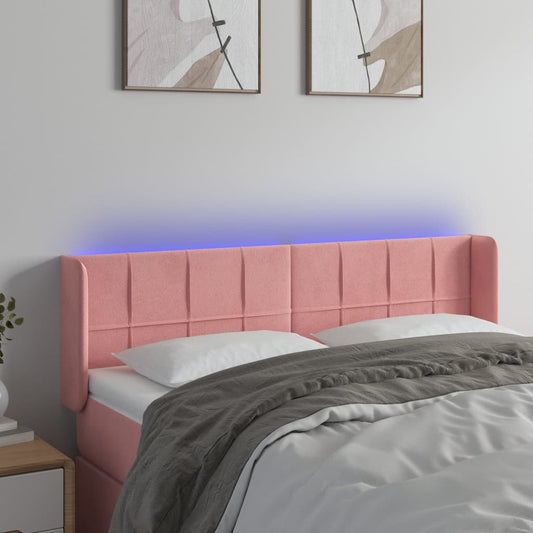 Testiera a LED Rosa 147x16x78/88 cm in Velluto - homemem39